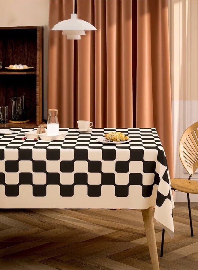 بيوينتي مفرش طاولة بتصميم شطرنجي، مقاوم للبقع والتجاعيد، قابل للغسيل، من مادة البوليستر، قطعة قماش زخرفية لتغطية الطاولة، مناسب لطاولات الطعام، بوفيهات الحفلات، وتغطية طاولات التخييم، مقاس 70*70 سم، قطعتين. - Image 2